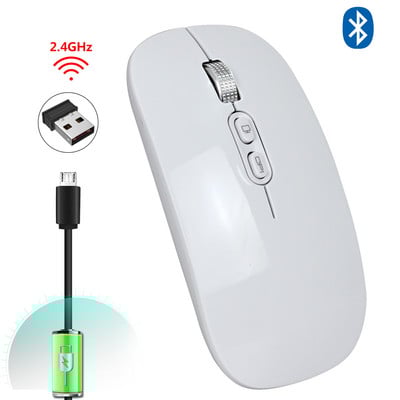Punjivi bežični miš Bluetooth 5.0 miš USB računalni miš 2.4G tihi miš Ultra-tanki ergonomski miševi za prijenosno računalo