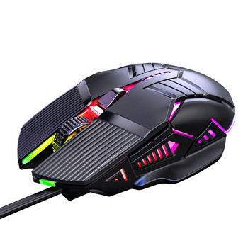 3200dpi Жична игрална мишка Ергономична USB компютърна мишка RGB Mause Геймърска мишка 6 бутона LED Безшумни е-спортни мишки за компютър лаптоп
