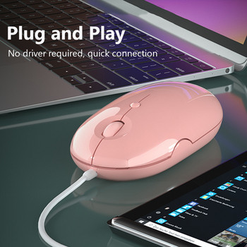 Εργονομικό ποντίκι gaming USB Ενσύρματο ποντίκι υπολογιστή Gamer οπτικά ποντίκια Magic Silent Mause για PC Gamer Laptop Pink Girl Gift Office