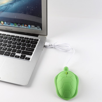 Мини кабелна мишка Сладка карикатура във формата на костенурка Животински дизайн Mause 1200 DPI Оптична детска подарък Компютърни мишки за лаптоп PC Notebook