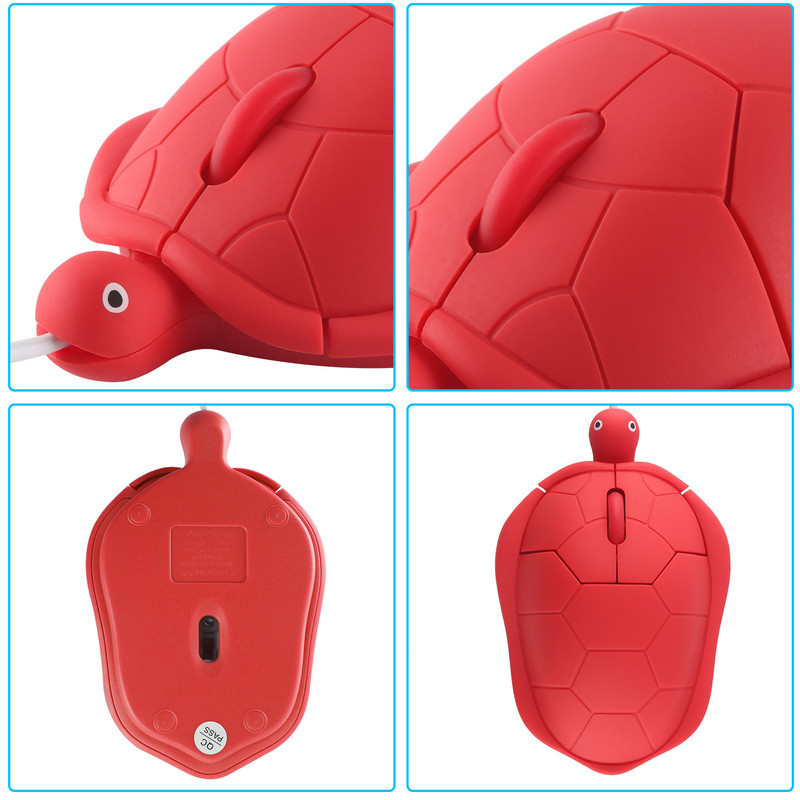 Mini Wired Mouse Cute Cartoon Turtle Shape Animal Design Mause 1200 DPI Οπτικά Παιδικά Δώρο Ποντίκια υπολογιστή για φορητό υπολογιστή Notebook