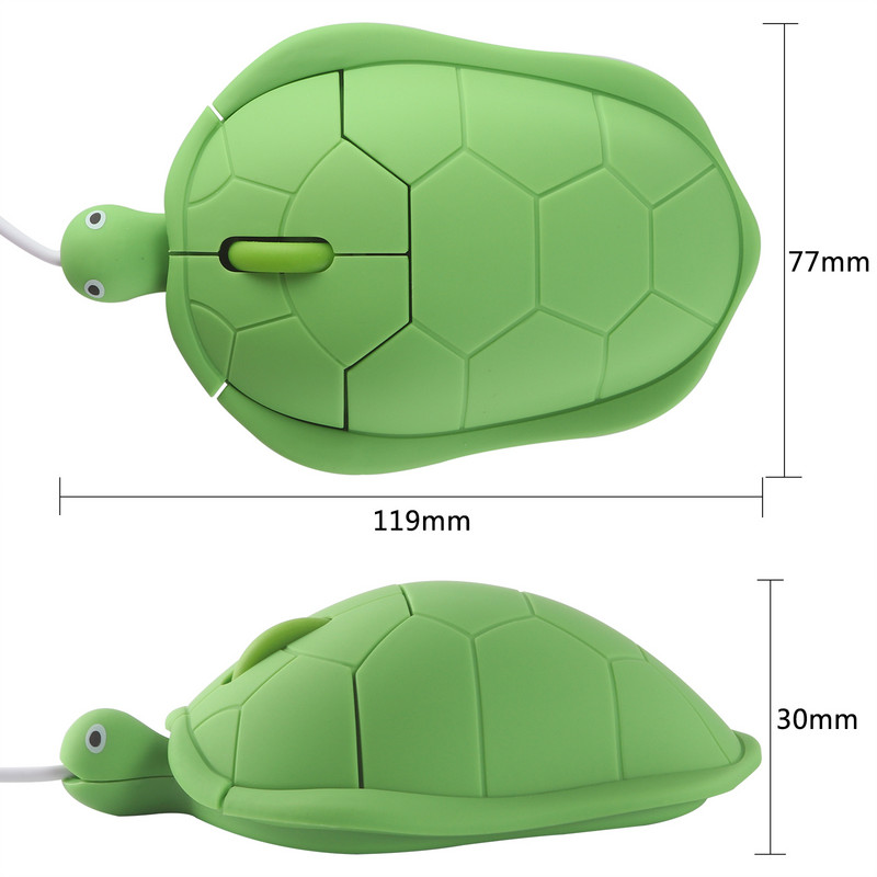 Mini Wired Mouse Cute Cartoon Turtle Shape Animal Design Mause 1200 DPI Οπτικά Παιδικά Δώρο Ποντίκια υπολογιστή για φορητό υπολογιστή Notebook