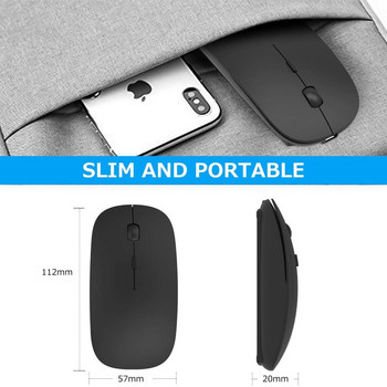 Bluetooth 4.0+2.4G безжична мишка с двоен режим 2 в 1 мишка 1600 DPI Ергономични преносими оптични мишки за лаптоп компютър таблет телефон