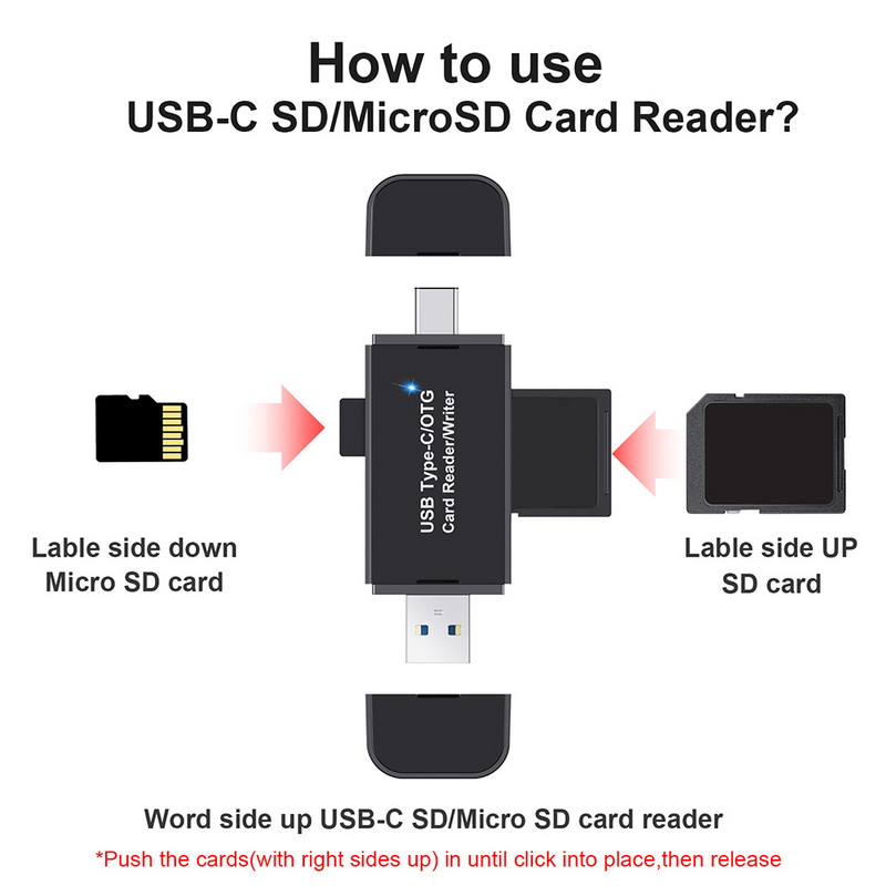 Za Apple OTG 3 u 1 Micro USB na SD adapter TF čitač SD kartice Writer Plug and Play Dual Card čitač pametne memorije s dvostrukim čitanjem