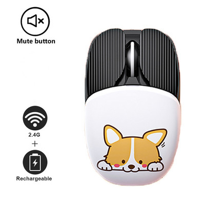 3.0+5.2 Bluetooth bežični miš punjivi mini optički USB miš dvostruki način rada 3D crtani tihi miševi za prijenosno računalo računalo dijete