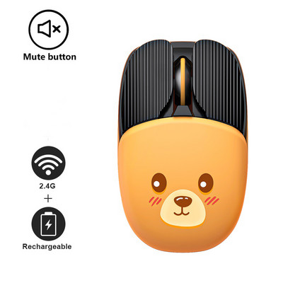 3.0+5.2 Bluetooth bežični miš punjivi mini optički USB miš dvostruki način rada 3D crtani tihi miševi za prijenosno računalo računalo dijete