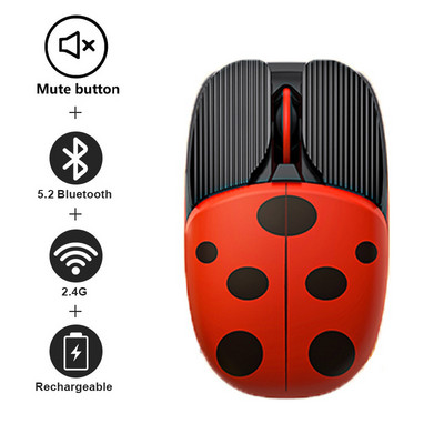 3.0+5.2 Bluetooth bežični miš punjivi mini optički USB miš dvostruki način rada 3D crtani tihi miševi za prijenosno računalo računalo dijete