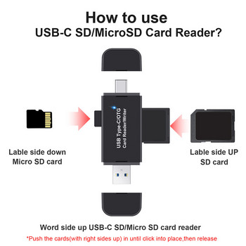 Универсален 3 в 1 четец на карти тип C & Micro USB & USB към Micro SD TF USB OTG адаптер Smart Memory Microsd четец на карти за iPad PC