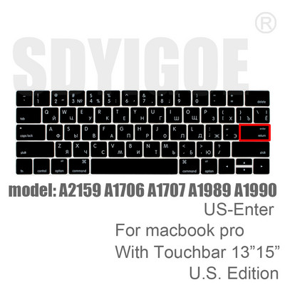 Протектор за силиконова клавиатура с руски език за MacBook Pro14/13/15/16"M1 A2338A2289A2442 MacBook Air13" A2337A2179A1932