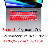 Mekana za Macbook Pro 16 A2141 Pro 13 2020 M1 čip A2338 španjolski EU US poklopac tipkovnice Silikonski A2251 A2289 zaštitnik za tipkovnicu kože