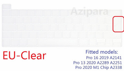 Mekana za Macbook Pro 16 A2141 Pro 13 2020 M1 čip A2338 španjolski EU US poklopac tipkovnice Silikonski A2251 A2289 zaštitnik za tipkovnicu kože