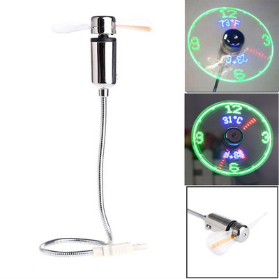 USB ventilatori USB ventilator sa satom sa satom u stvarnom vremenu i funkcijom prikaza temperature za prijenosno računalo Kreativni poklon