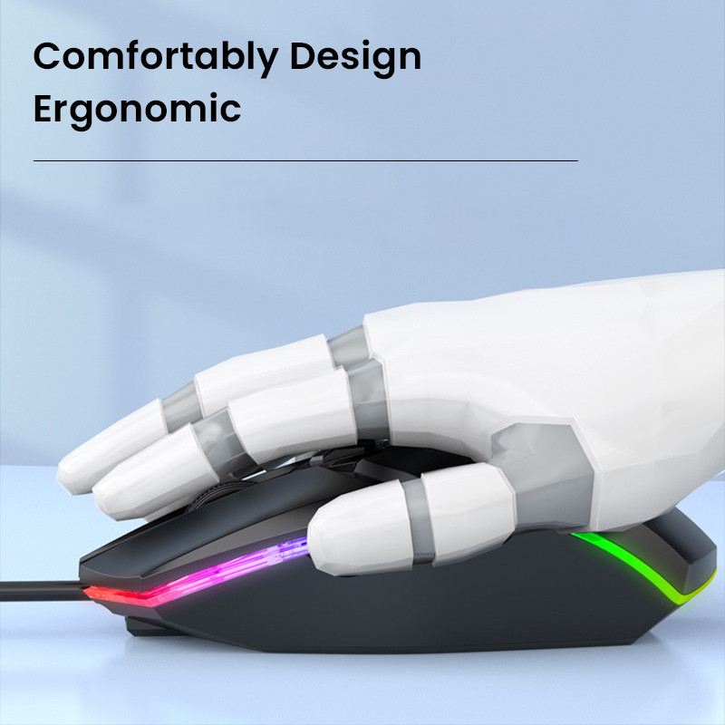 USB žičani miš za igranje 1600 DPI 6 gumba Tiha mačka s pozadinskim osvjetljenjem Profesionalni miš za igrače Ergonomski računalni miš za prijenosno računalo