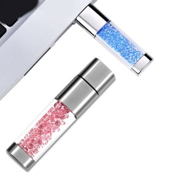 USB 2.0 Flash Drive High Speed Read Thumb Drives 64G Memory Stick Pendrive Metal Colored Crystal για PC/Laptop/Υπολογιστή