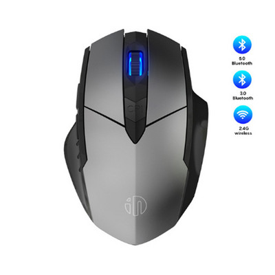 Επαναφορτιζόμενο ασύρματο ποντίκι Τρεις λειτουργίες 2.4G Bluetooth Εργονομικό οπτικό ποντίκι 4000DPI Μηχανικό 6 κουμπιά αφής για φορητό υπολογιστή