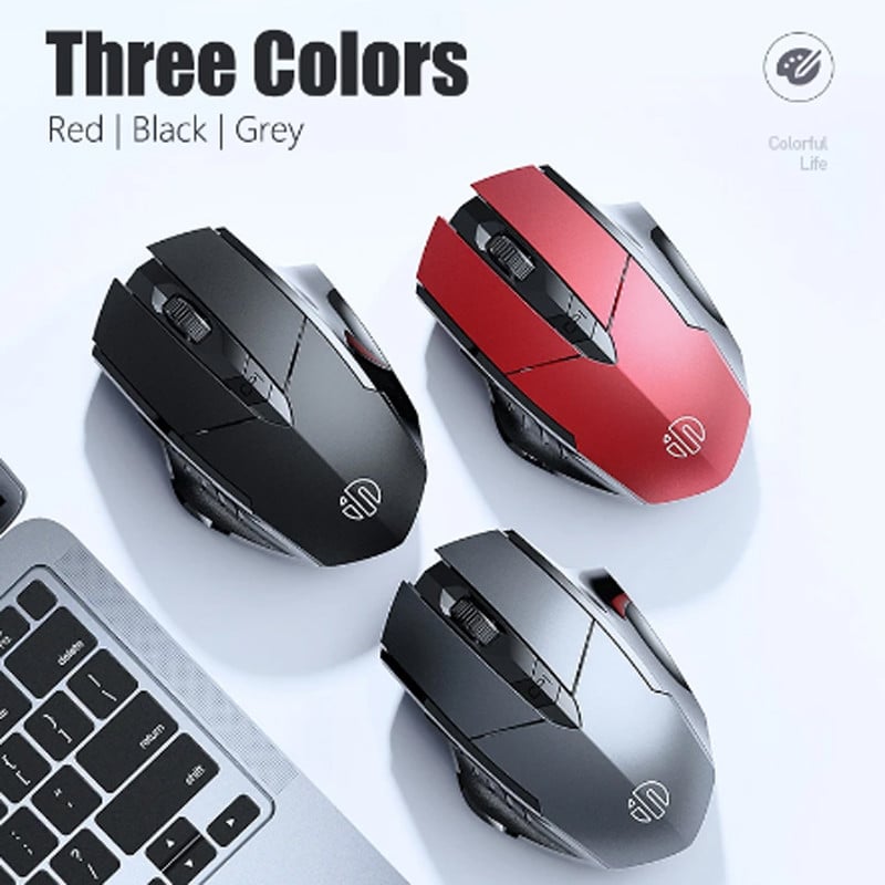 Mouse fără fir reîncărcabil Trei moduri 2.4G Bluetooth Mouse optic ergonomic 4000 DPI Atingere mecanică 6 butoane pentru laptop PC