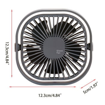 5-инчов преносим вентилатор с USB захранване Малък тих настолен вентилатор с регулируем ъгъл 3 скорости Персонален вентилатор за домашна спалня