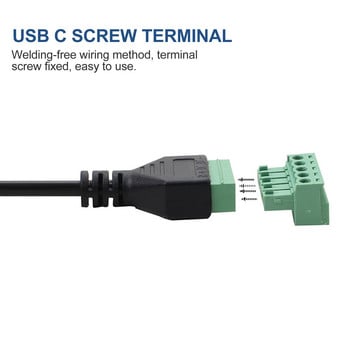 Компютърно захранване Удължител USB кабел USB тип-C 5-пинов кабел USB винтов блок конектор кабел Компютърен аксесоар Компютърни удължителни кабели