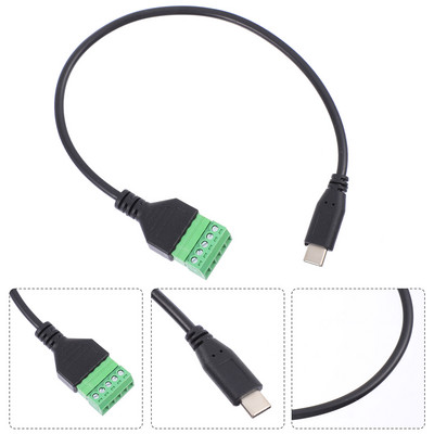 Számítógép-kiegészítő hosszabbító USB-kábel USB-C típusú 5 tűs kábel USB csavaros blokk csatlakozó kábel Számítógép-tartozék PC-hosszabbító kábelek