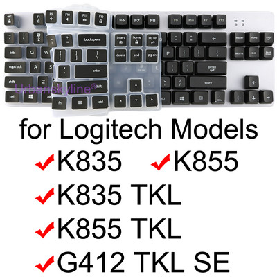 Poklopac za tipkovnicu za Logitech G512 Carbon G513 G412 SE G413 SE Mehanička za Logi Silikonski zaštitnik Skin Case Film Clear Black