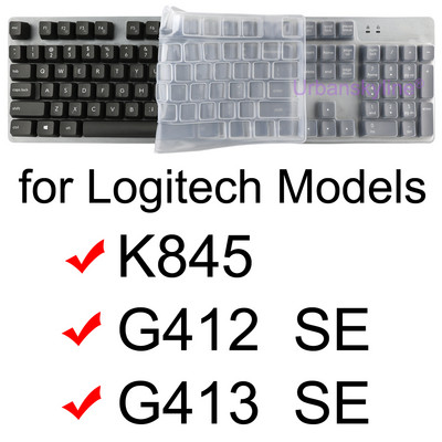 Poklopac za tipkovnicu za Logitech G512 Carbon G513 G412 SE G413 SE Mehanička za Logi Silikonski zaštitnik Skin Case Film Clear Black