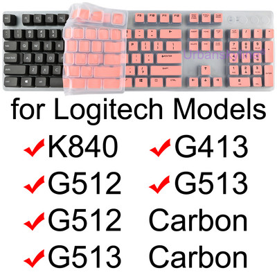 Poklopac za tipkovnicu za Logitech G512 Carbon G513 G412 SE G413 SE Mehanička za Logi Silikonski zaštitnik Skin Case Film Clear Black