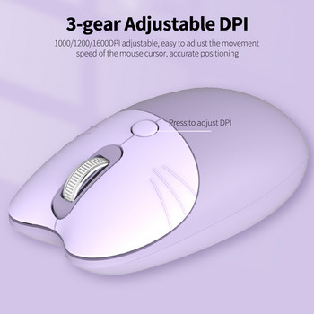 Mofii M3 2.4G безжична мишка, ергономична офис мишка, 3-степенна, регулируема DPI, автоматично заспиване, нисък шум за компютърен лаптоп, тъмнокафяв