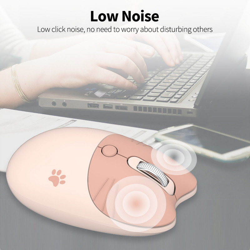 Mofii M3 2.4G bežični miš, ergonomski uredski miš, 3 brzine, podesivi DPI, automatsko spavanje, niska razina buke za prijenosno računalo, tamno smeđa