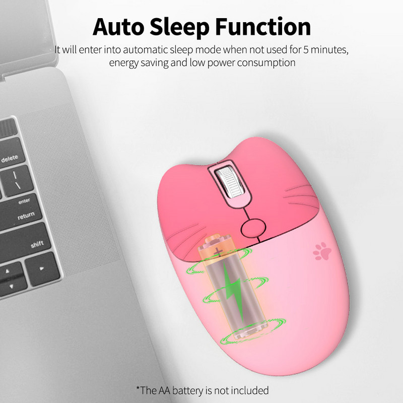 Mofii M3 2.4G bežični miš, ergonomski uredski miš, 3 brzine, podesivi DPI, automatsko spavanje, niska razina buke za prijenosno računalo, tamno smeđa