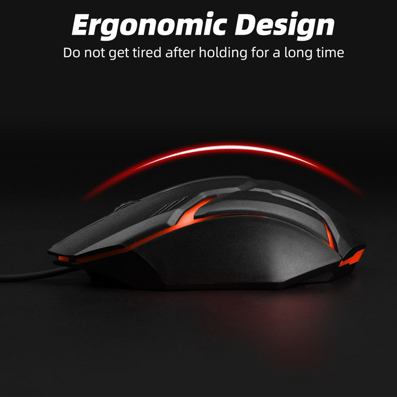 ANKNDO Svjetleći žičani miš USB žičani miševi Stolno prijenosno računalo Mute Computer Game Mouse 1600 DPI E-sportski miš Dodatna oprema za računala