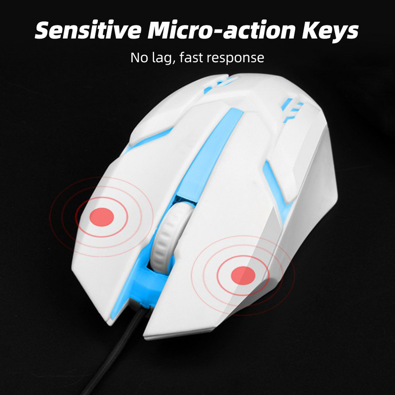 ANKNDO Svjetleći žičani miš USB žičani miševi Stolno prijenosno računalo Mute Computer Game Mouse 1600 DPI E-sportski miš Dodatna oprema za računala