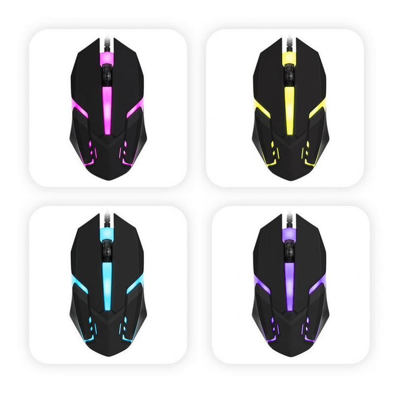 ANKNDO Svjetleći žičani miš USB žičani miševi Stolno prijenosno računalo Mute Computer Game Mouse 1600 DPI E-sportski miš Dodatna oprema za računala