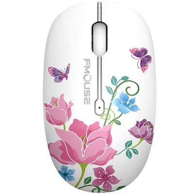 Mouse fără fir optic 2.4G drăguț și drăguț Mouse fără fir de călătorie 1600 DPI compatibil pentru laptop, notebook, computer