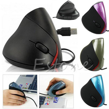 Ενσύρματο κάθετο ποντίκι Ανώτερης εργονομικής σχεδίασης Ποντίκια Οπτικό ποντίκι USB για gaming υπολογιστή PC Laptop Prevention Mouse Hand