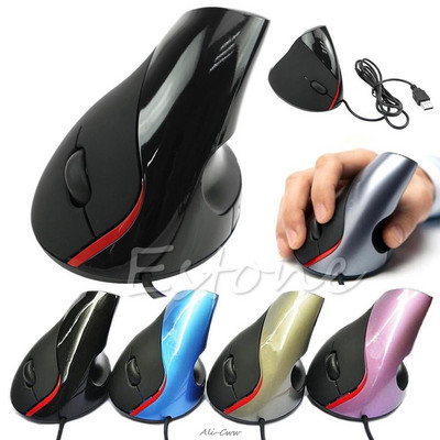 Vadu vertikālā pele Izcila ergonomiska dizaina peles Optiskā USB pele spēļu datoram PC klēpjdatora profilakses peles roka