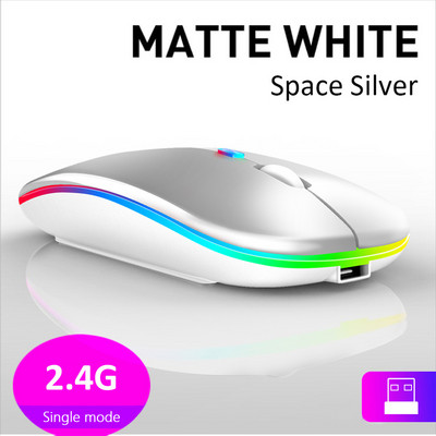 RYRA taaslaetav Bluetoothi juhtmeta hiir RGB vaikne kaasaskantav õhuke 2,4G USB-hiired arvutile sülearvutile, tahvelarvutile