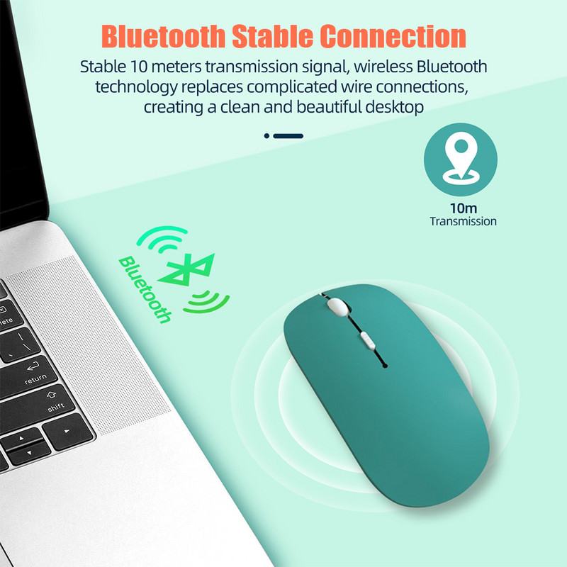 2.4G kétmódú vezeték nélküli Bluetooth egér Magic Silent Ergonomikus játék egerek laptop PC számítógéphez Macbook Office játék egér