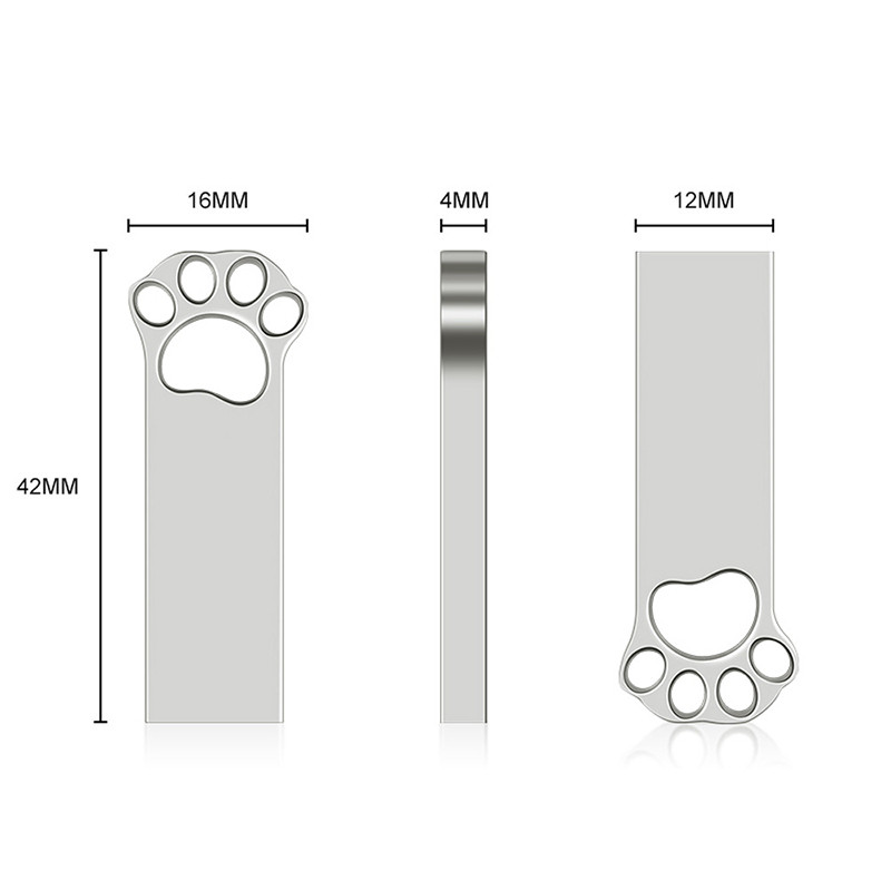 Multifuncțional USB 2.0 Metal cat paw Pen Drive USB Flash Drive 32GB 64GB 16GB USB Flash Memory Stick Pendrive USB Disc