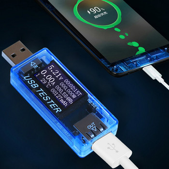 USB тестер Текущо напрежение Зарядно устройство Тестер за капацитет на волтов ток Измервател на напрежение Дисплей за време Мобилен детектор на захранване Тест на батерията