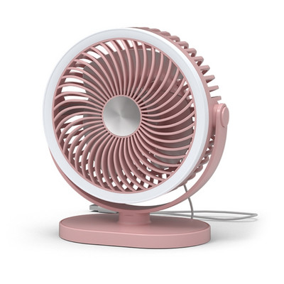 USB ventilator, mini stolni ventilator, 2 brzine, podesiva rotacija, jak vjetar, stolni ventilator za hlađenje s LED svjetlom za kućni ured