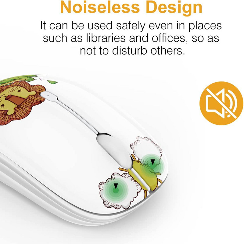 M101 crtani optički Bluetooth miš Slatki tihi miševi Dual Mode Bluetooth 5.0 & 2.4G bežični 1600 DPI za prijenosno računalo