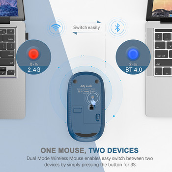 Безжична мишка Bluetooth 4.0 Mause 2.4GHz двурежимни мишки за лаптоп PC MacBook PC Компютър Офис