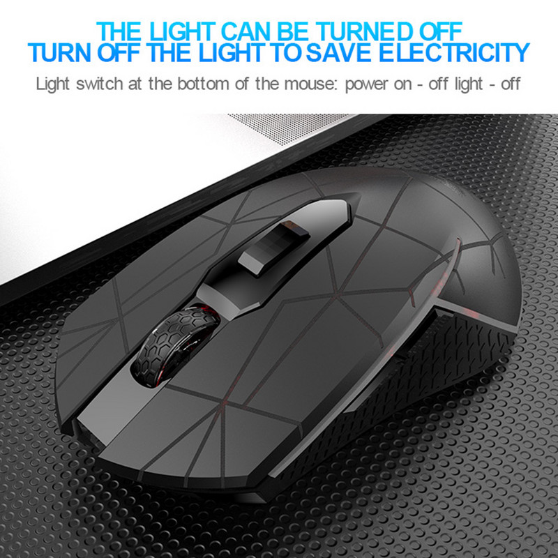 Bežični miš RGB računalni miš Tihi punjivi ergonomski miš s LED pozadinskim osvjetljenjem USB optički miševi za prijenosno računalo