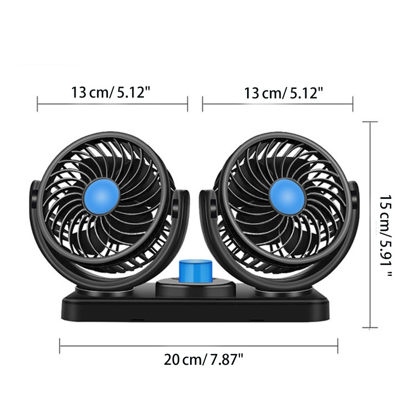 Mini ventilator auto USB 12V 24V Răcitor de răcire cu aer dublu Camion puternic pentru mașină