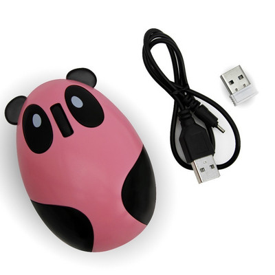 Tyli belaidė įkraunama pelė Optinė Ergonomiška Kompiuterinės Pelės Mielos Pandos formos Rožinės USB pelės Mergaitėms Nešiojamam kompiuteriui Macbook
