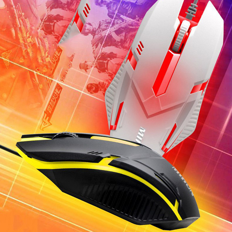 Mouse pentru jocuri cu fir cu iluminare din spate 1000 DPI Lumină RGB Mouse pentru computer de birou Mouse pentru jocuri Design ergonomic Mouse pentru jocuri USB pentru PC, laptop