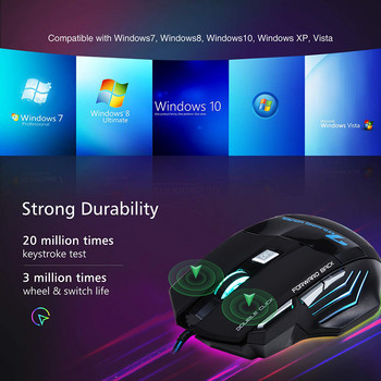 iMICE Ergonomic Wired Gaming Mouse 7 Button LED 5500 DPI USB Computer Mouse Gamer Mice X7 with Backlight for PC Laptop