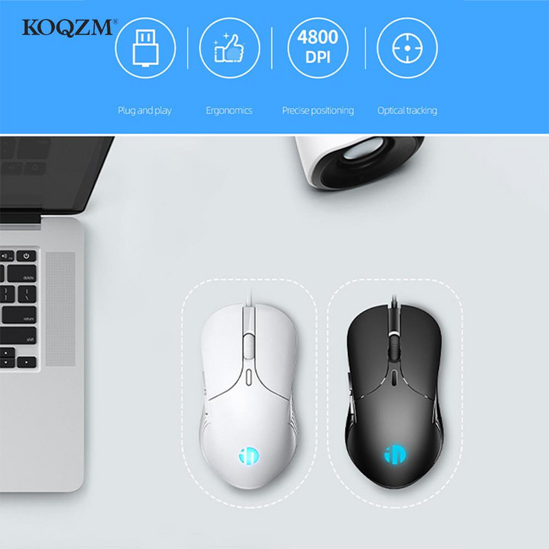 Žičani miš za igranje 6 gumba 4800 DPI LED optički USB računalni miš za PC prijenosno računalo Miševi za igrače Mute Žičani miš Profesija
