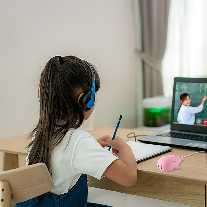 Mini žičani miš, slatki dupin dizajn, ergonomska mačka, 1600 DPI, optički USB, ružičasta, kreativna djevojka, poklon, prijenosni miševi za prijenosno računalo