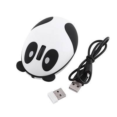 Csendes, 2,4 GHz-es vezeték nélküli optikai Panda számítógépes egér Win Mac Linuxhoz Andriod IOS Macbook PC laptophoz